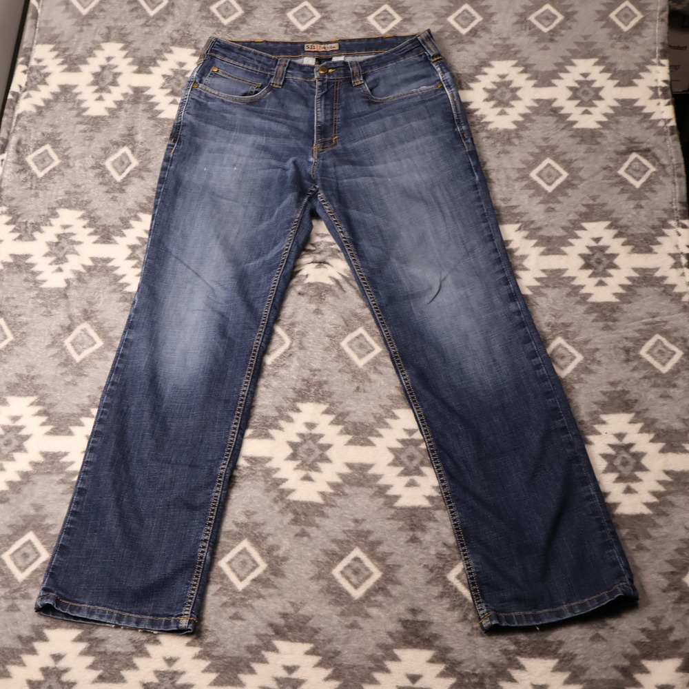 5.11 Tactical Defender-Flex Straight Leg Jeans Blue Denim 33x32 H1